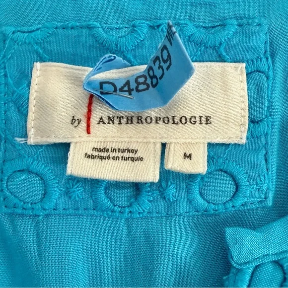 Anthropologie The Somerset Maxi Dress Eyelet Edition Blue Size Medium - Picture 9 of 16